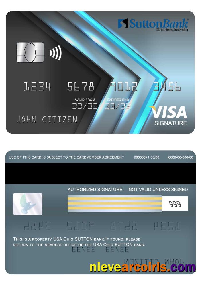 USA Ohio SUTTON bank visa signature card